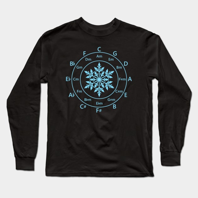 Circle of Fifths Snowflake Cool Theme Long Sleeve T-Shirt by nightsworthy
